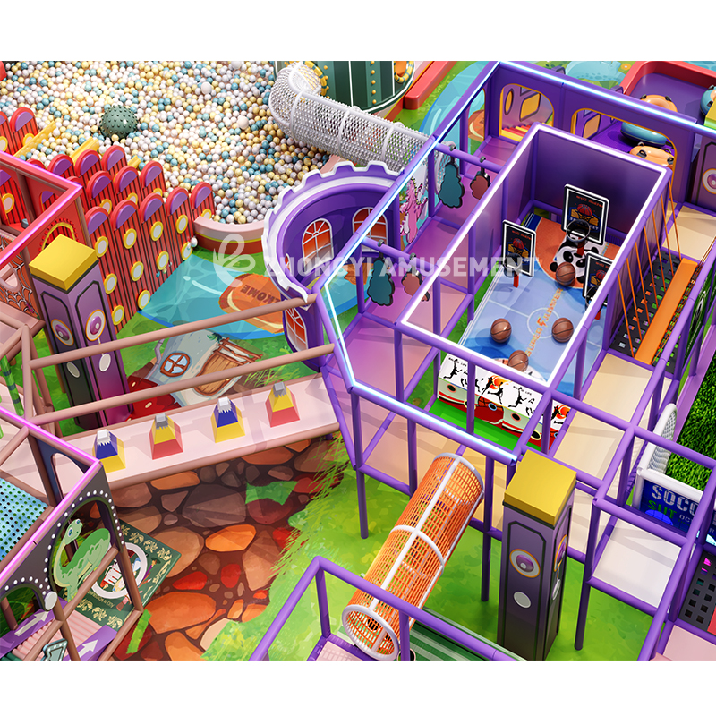 Customized Macaroon Children Play Equipment Maze Game Soft Indoor Play Equipment Kid Large Indoor Playground Equipment