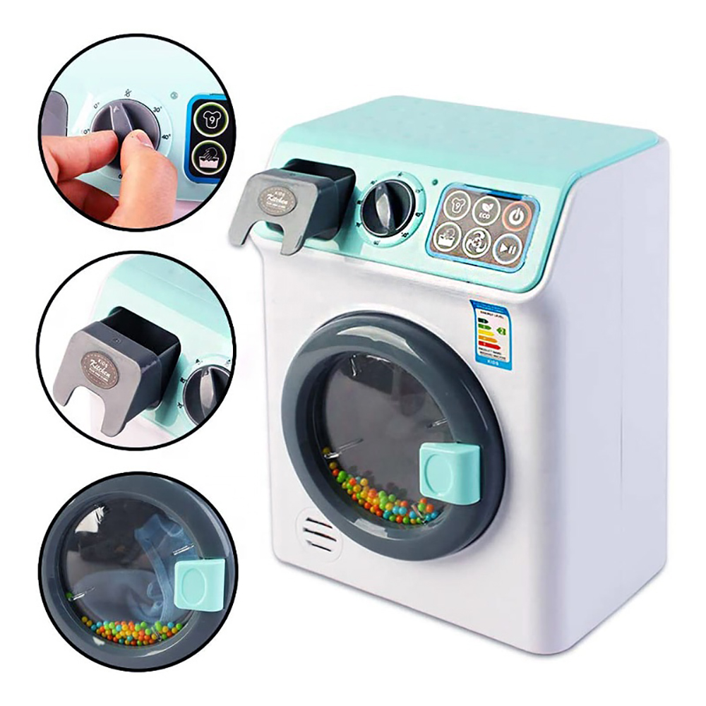 MILI Children's Kitchen Toys Sets Laundry Realistic Household Appliances Simulation Pretend Play Drum Mini Washing Machine Toys