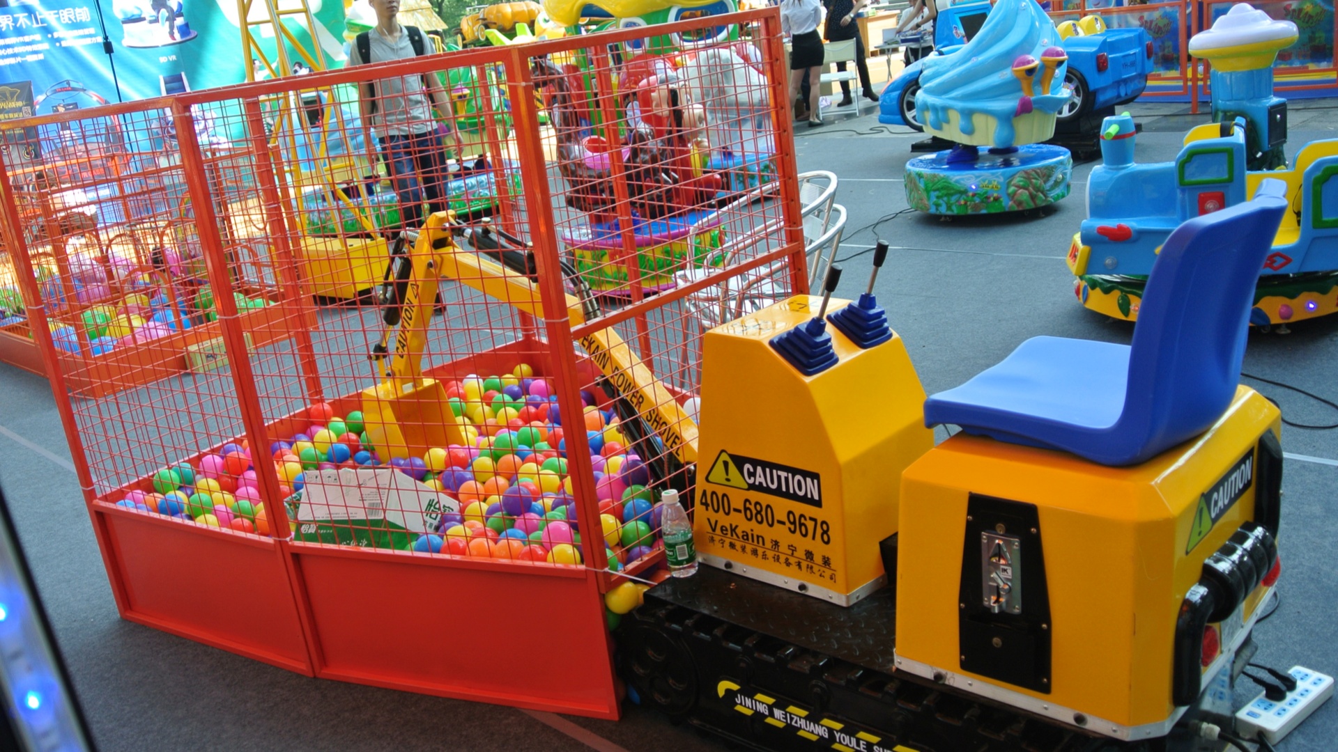 Cheap Fiberglass Adventure Park Indoor Children's Electric Excavator Ride-On Toy