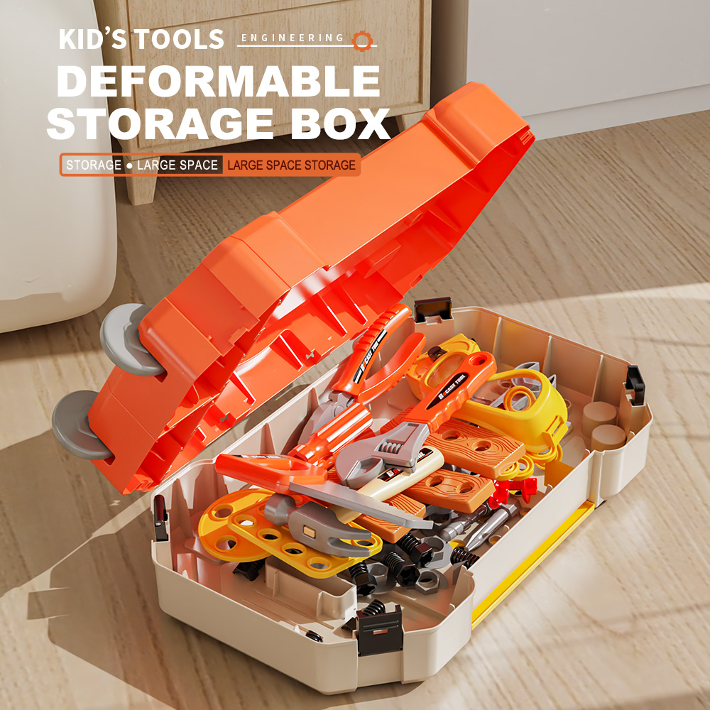 Custom Educational Diy Building Pretend Role Play Construction Kids Boys Toys Mechanic Electric Tools Box Set for Engineering