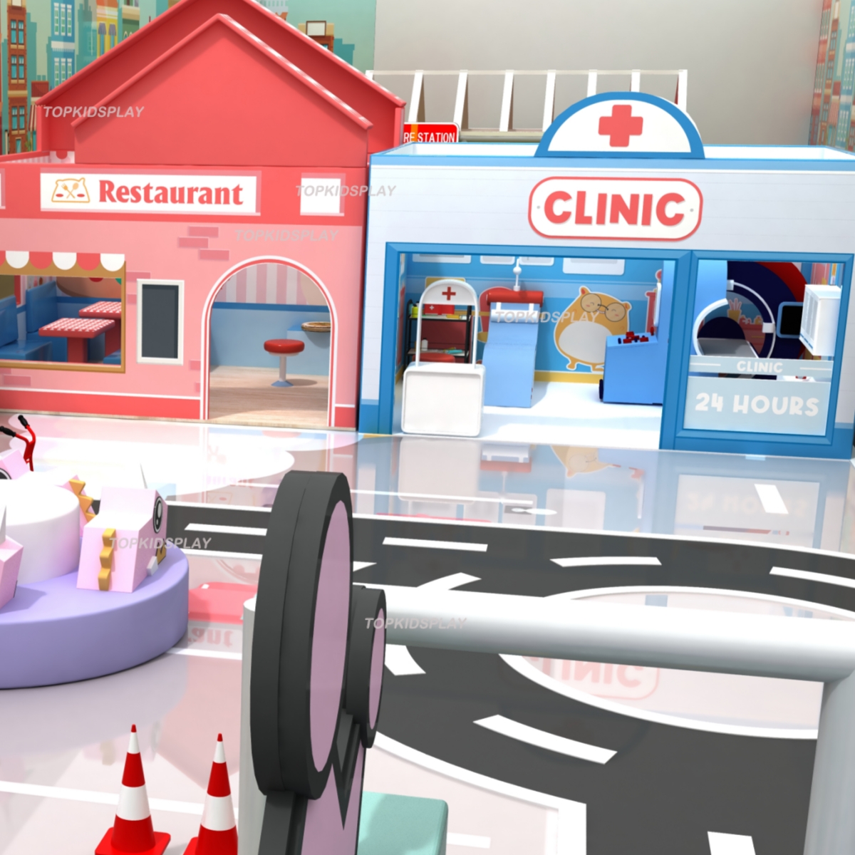 Mini Kitchen Indoor Playground Equipment for Kids Role Play and Engaging Playhouse Activities