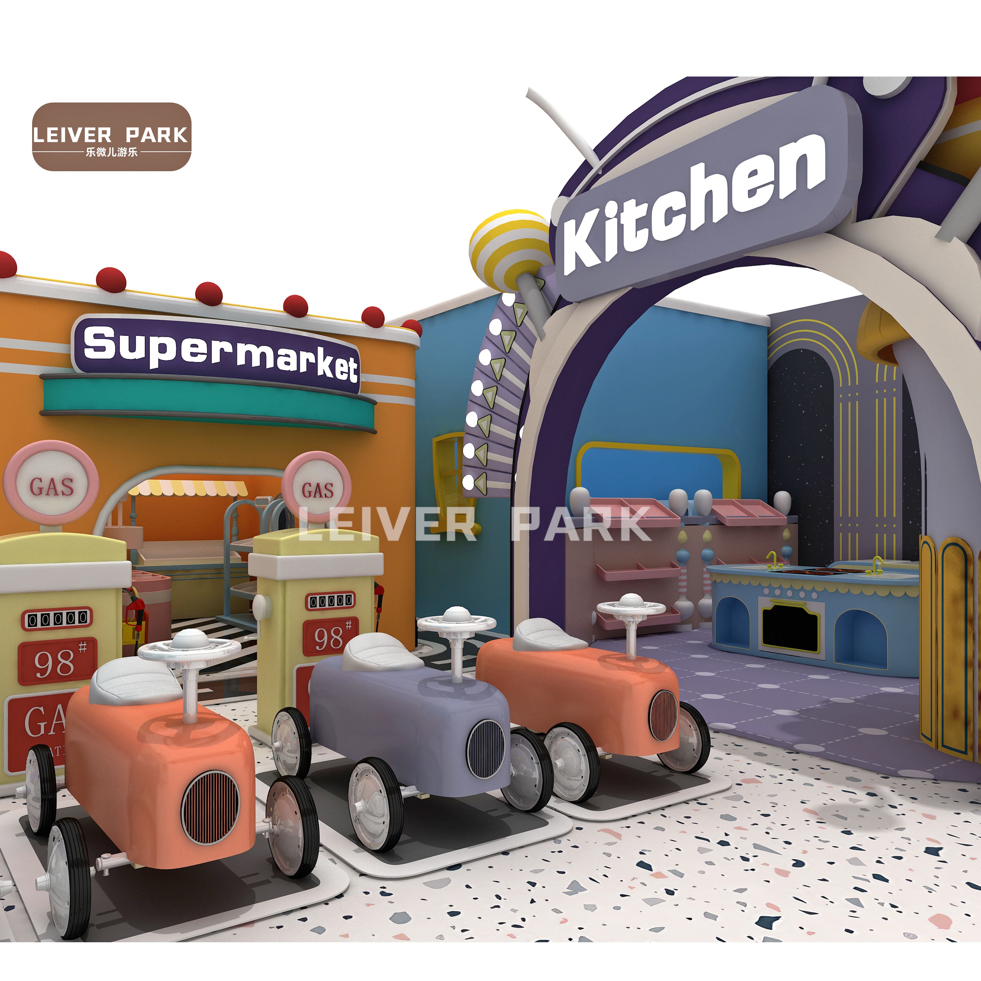 Kids Role Play House Supermarket Kitchen Police Doctor Station Kids Game Room Set Kids Pretend Playground