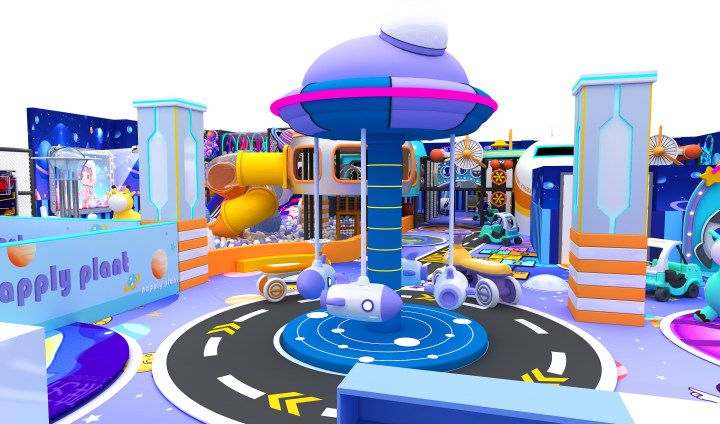 Indoor soft play entertainment playground for children with custom ball pool and adventure climbing