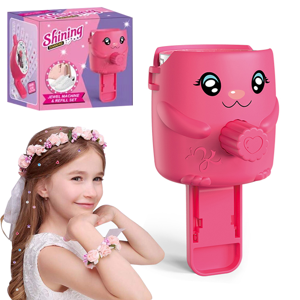 TOMMABO New Style DIY Bling Girl Beauty Fashion Pretend Play Makeup Hair Sequins Set Jewelry Making Toys for Girls