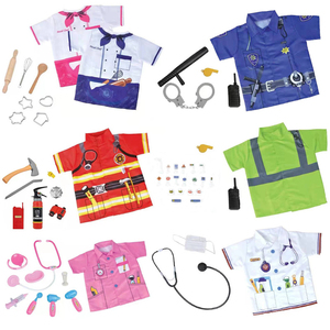 Pretend Kids Role Play Costume School Set Community Helper Dress up Vest Occupation Career Firefighter Doctor Cosplay Cloth