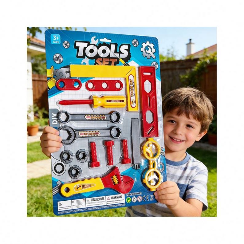 Interactive Construction Tool Toys Set Wooden Workbench Toolbox Engineer Drill Pretend Play Learning Development Activity Toy
