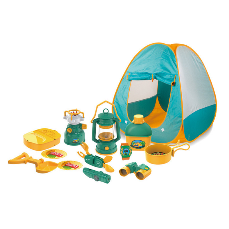 Children's Plastic Pretend Play Camping Tent Tool Set for Kids-Outdoor Adventure Toy