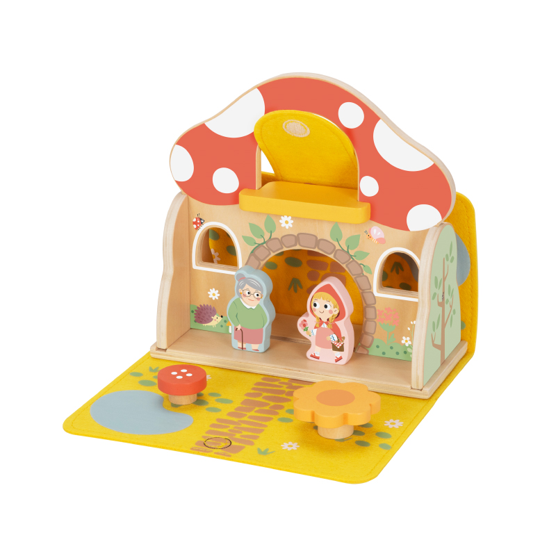 Little Red Riding Hood Play Set Wooden Educational Toy Montessori Children Pretend Play Toys for Kids