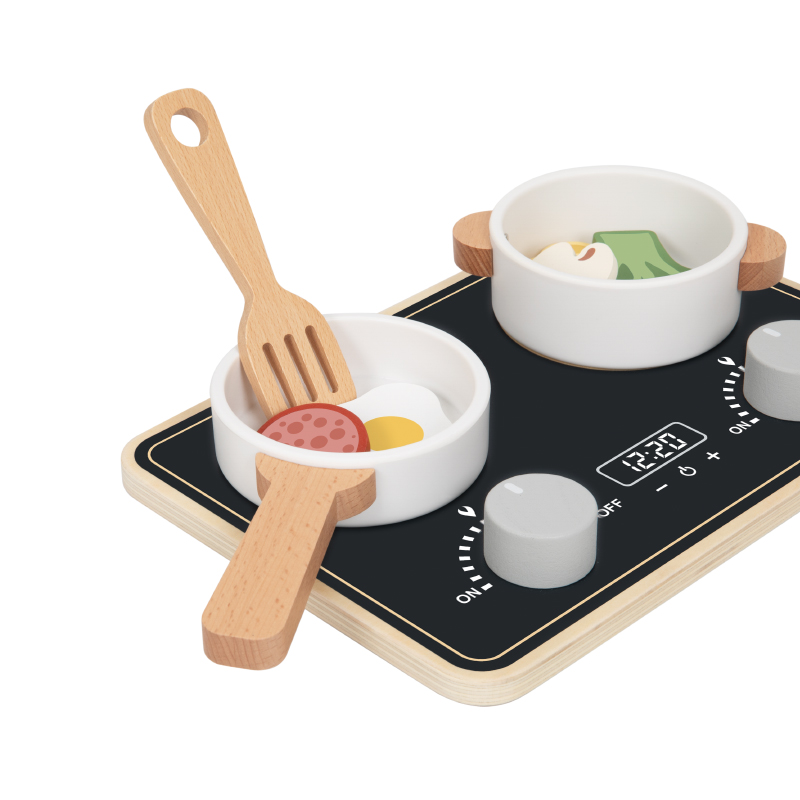 Wooden Multi-functional Kitchen Toy Pretend Play Tableware Simulation Role Play Cooking Set for Kids