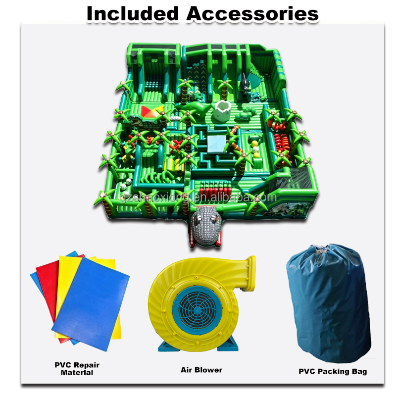 Adventure Inflatable Park Large Dinosaur Obstacle Course Bounce Park Theme Park Kids Adult Inflatable Amusement Games Playground