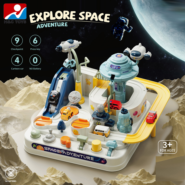 Interactive Game Explore Space Adventure Track Vehicle Toys Mini Racing Car Adventure Toy