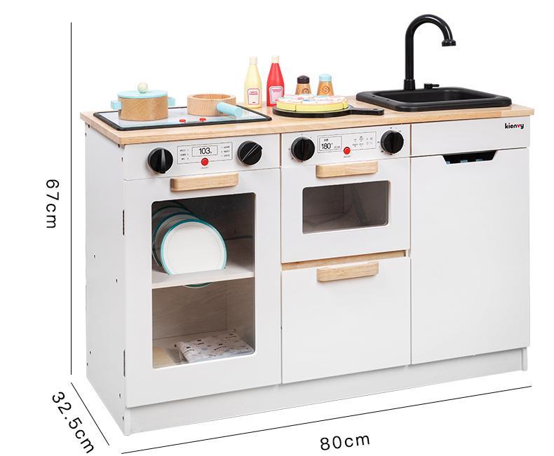 Gift Hot Selling Custom Toddler Pretend Cooking Set Pretend Role Play Set Kids Wooden Kitchen Toys Outlet Channel Microwave