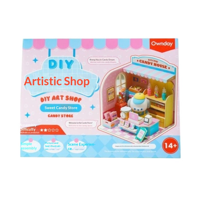YD TOYS Baby 0-3 Months Children's Educational Eco-friendly Pretend Play Sweet Shop Assembly DIY Toy PVC Material Storage Box
