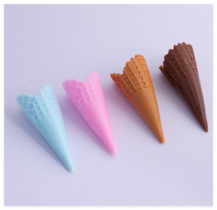Diy Miniature Luxury Ice Cream Cone Resin Craft Food Charm Art Sculpture Kid Early Educational Pretend Play dollhouse 3D Toy