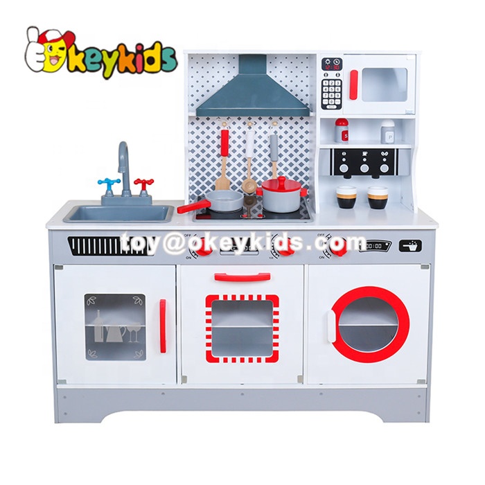 New Released Pretend Wooden pink Kitchen Play Set for Children W10C479