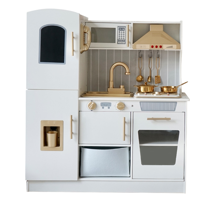 Big Light Wooden Play Kitchen for Kids Ages 3 Children Inspiring Pretend Play Toy Kids Children Pretend Toy Kitchen Play Set