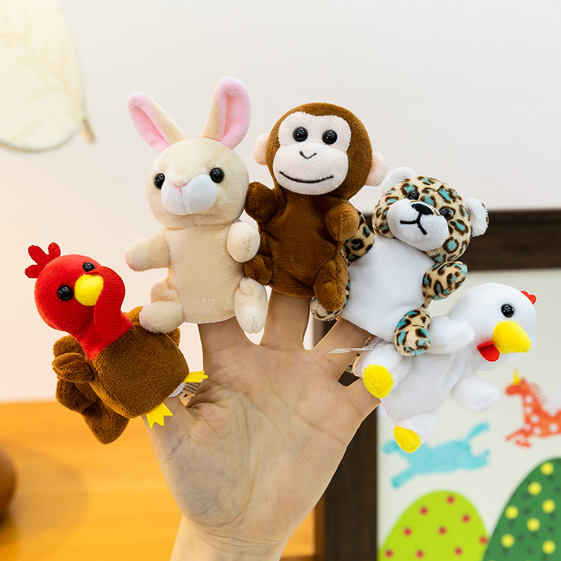 30pcs Cartoon Animal Finger Puppets Set, Soft Handmade Plush Toys for Kids Storytelling &amp; Role Play