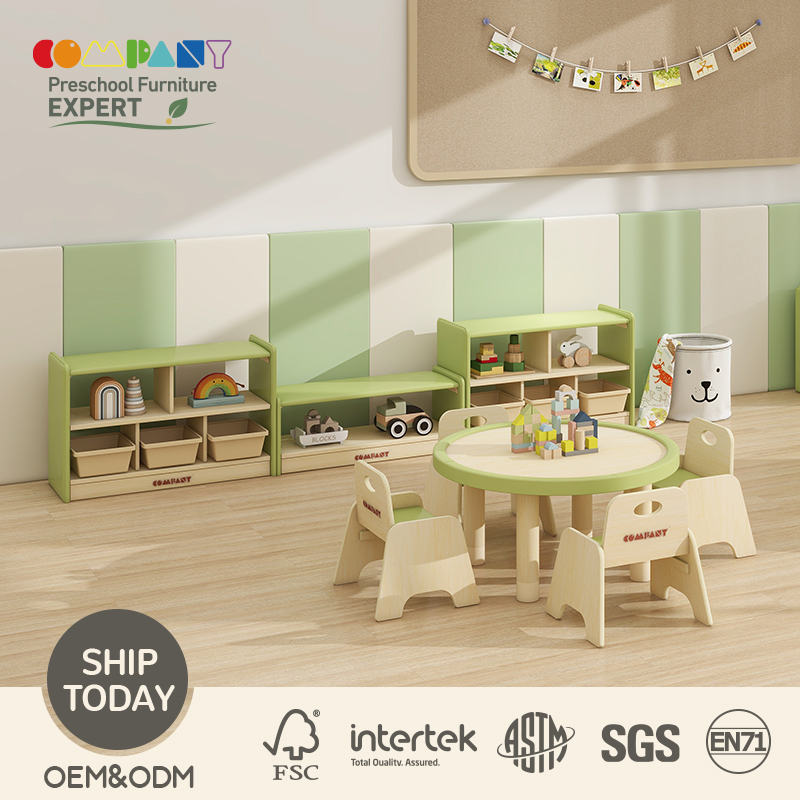 Modern Wooden Daycare Furniture Set Soft Padded Role Play Corner For Toddler Nursery Infant Classroom School Hotel Safety