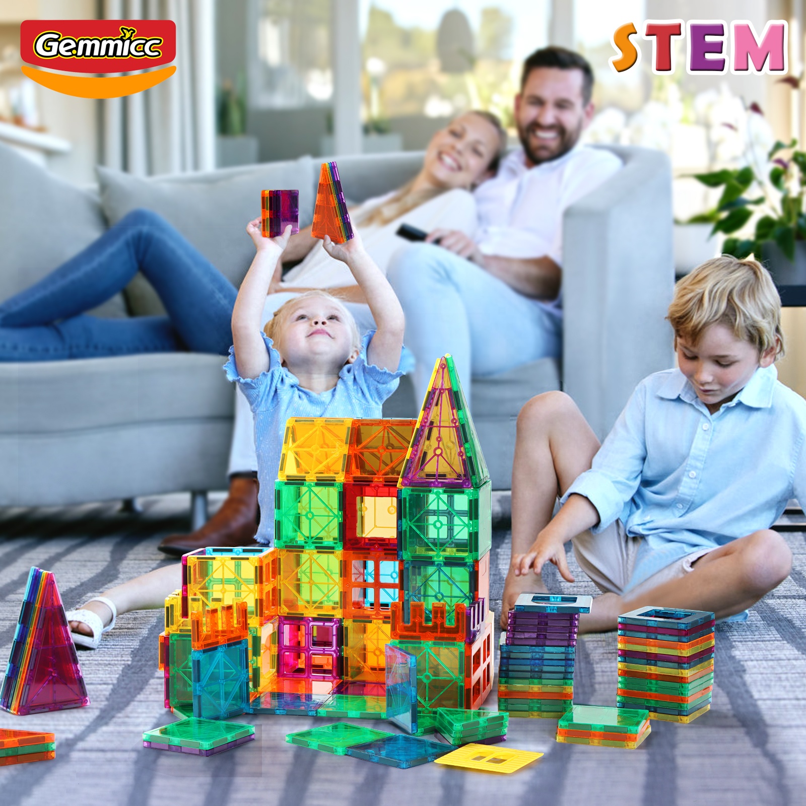 Gemmicc Creative Educational Toys Construction Game Magnetic Building Blocks Set