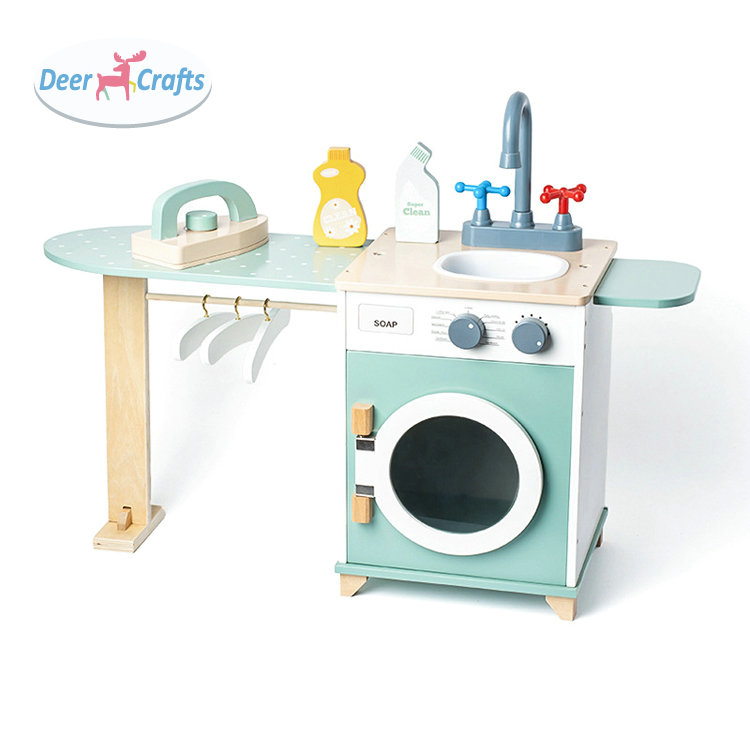 Wooden 3-in-1 Play House Set: Kitchen, Bathroom &amp; Cutting Toys with Portable Handbag DD10885