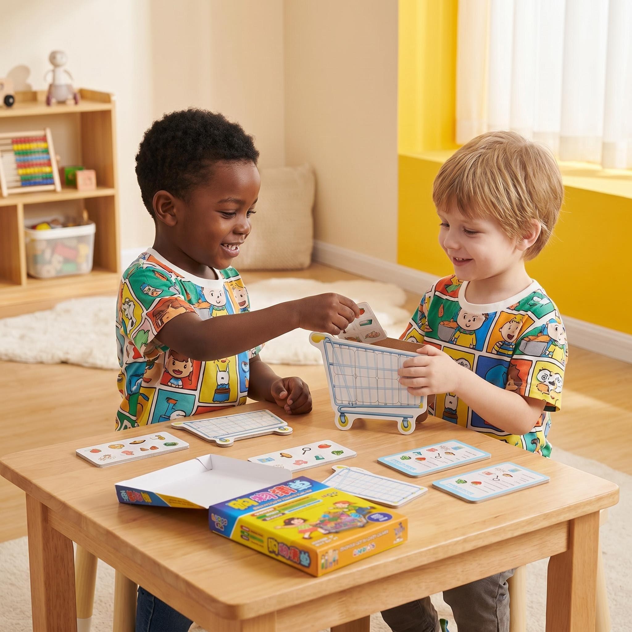 Kids Shopping List Themed Educational Game Interactive Memory Matching Toy for Preschool Children Skill Development