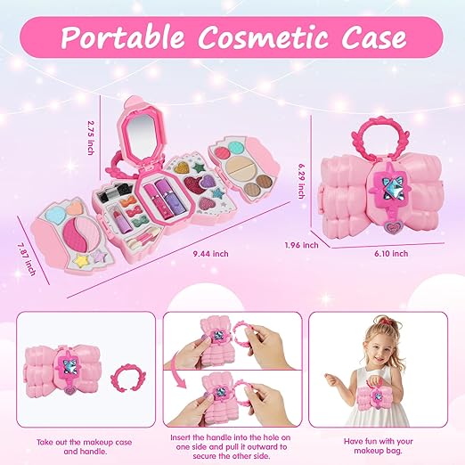 Wholesale Children's Cosmetics Girls' Makeup Toy Princess Handbag Lipstick Nail Polish Makeup Bag Set Pretend Play Gift