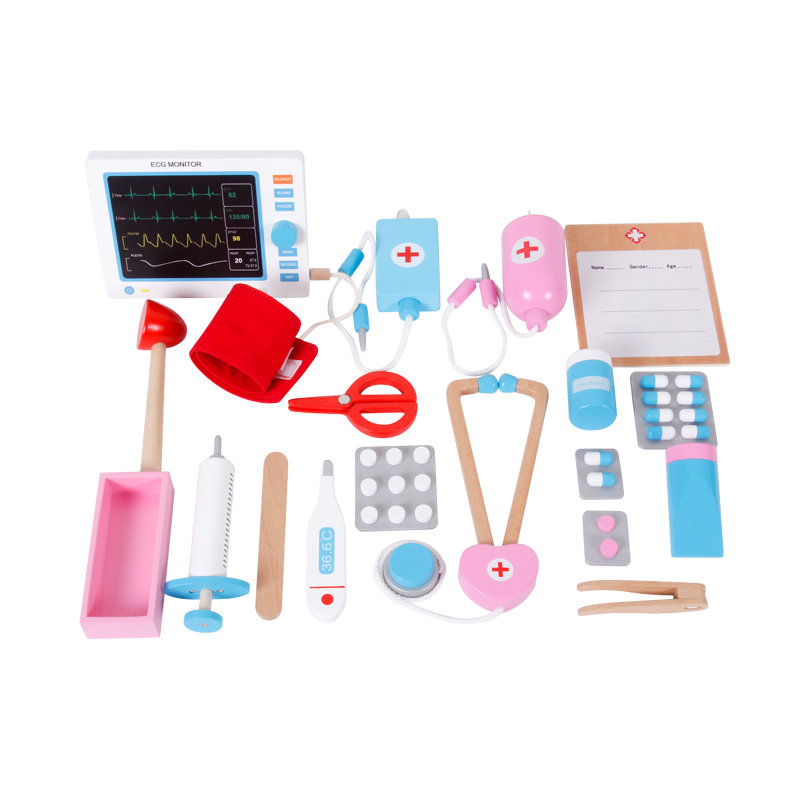 Educational Wooden Doctor Set Pretend Play Dentist Toy for Girls and Kids Role Play for Children
