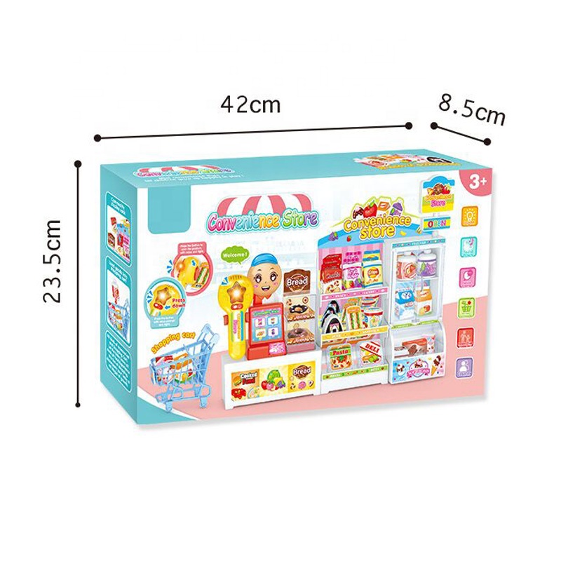 Children's Plastic Playhouse Toy Mini Supermarket Shopping Pretend Play Convenience Store Simulation-Juguetes De Cocina