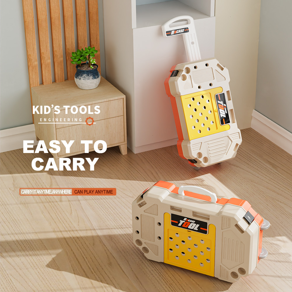 Custom Educational Diy Building Pretend Role Play Construction Kids Boys Toys Mechanic Electric Tools Box Set for Engineering