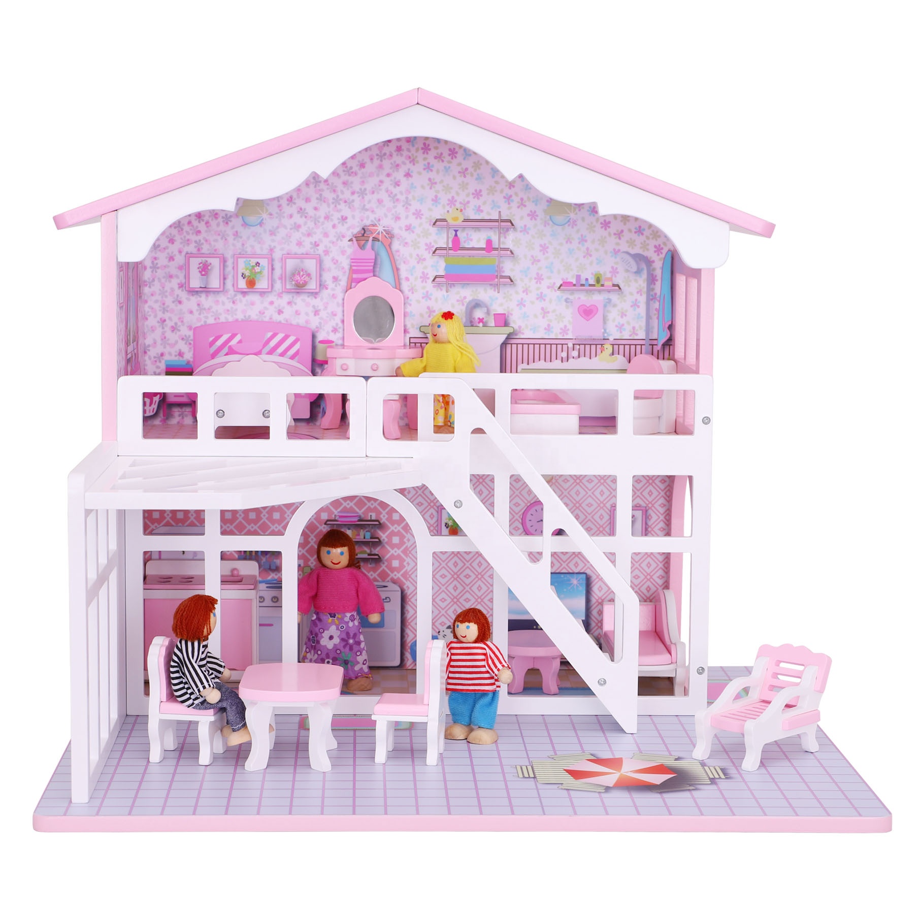 New Design Fashion Girls Beauty Pretend Play Customized Doll Play House Wooden Toys