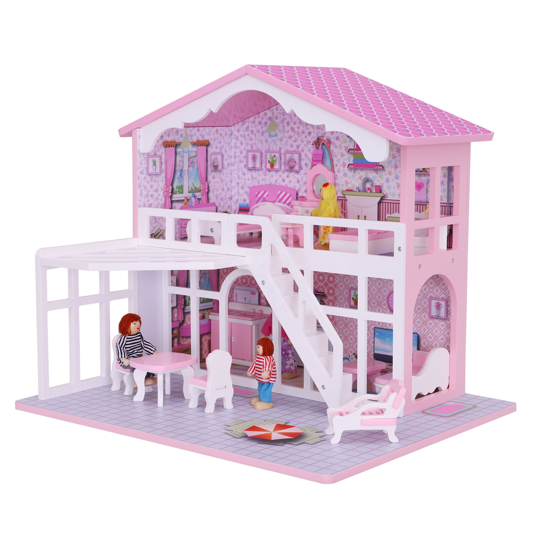 New Design Fashion Girls Beauty Pretend Play Customized Doll Play House Wooden Toys