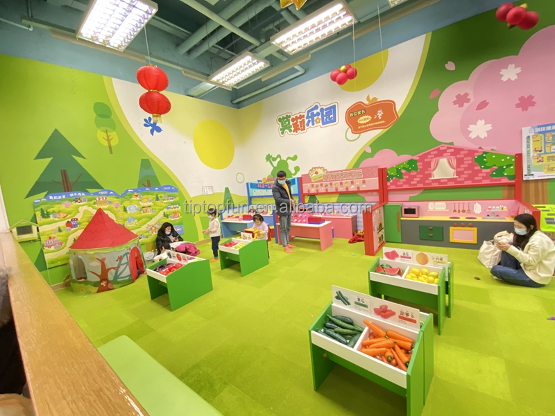 Tiptopfun Indoor Soft Playground Featuring Kids Dream Role Playing Town with Interactive Career Stations