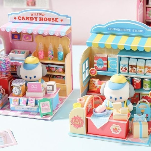 YD TOYS Baby 0-3 Months Children's Educational Eco-friendly Pretend Play Sweet Shop Assembly DIY Toy PVC Material Storage Box