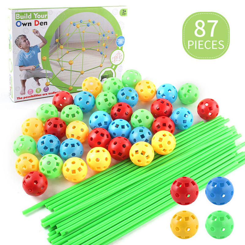 Construction Fort Building Kits for Kids Play Tents Toys for Girls Boys Diy Builder Toy Indoor Outdoor/