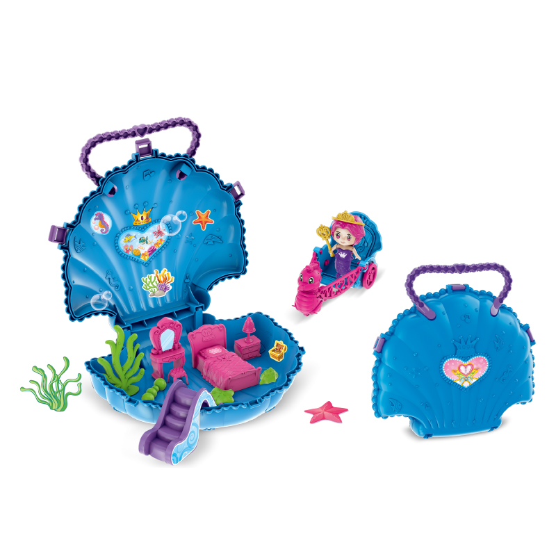 Lucky Toys Hot Selling Kids Fashion Shell Handbag Simulation Room Toys Pretend Game for Girls Birthday Christmas Gift