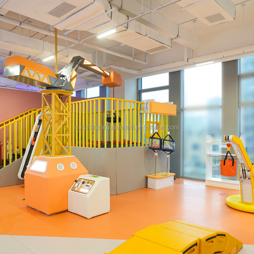 Construction Site Theme Pretend Builder Game House Soft Indoor Playground Equipment Kids Role Play
