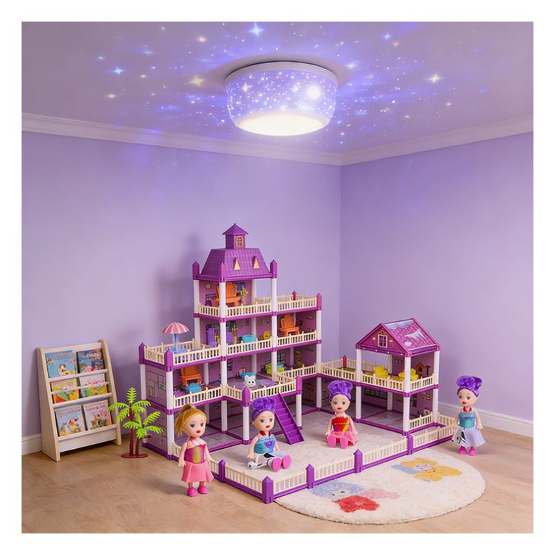 Plastic Castle Mansion Toy House with Bedroom Kitchen Bathroom Furniture-DIY Pretend Play Gift for Girls &amp; Family Fun