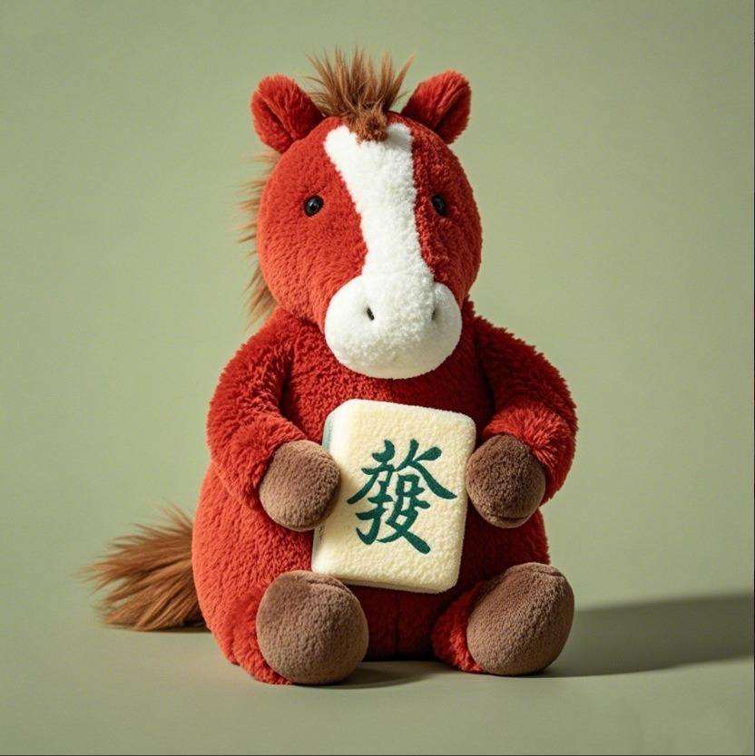 OEM Customize Simulation Plush Cute Brown Standing Horse Animal Toy With Long Tail