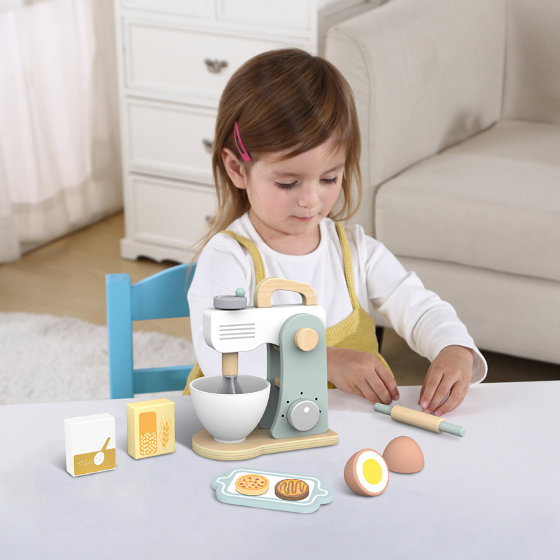 Cooking Wooden Simulation Kitchen Appliances Small Household Appliances Home-play Toys for Stirring and Cooking Mixer Machines