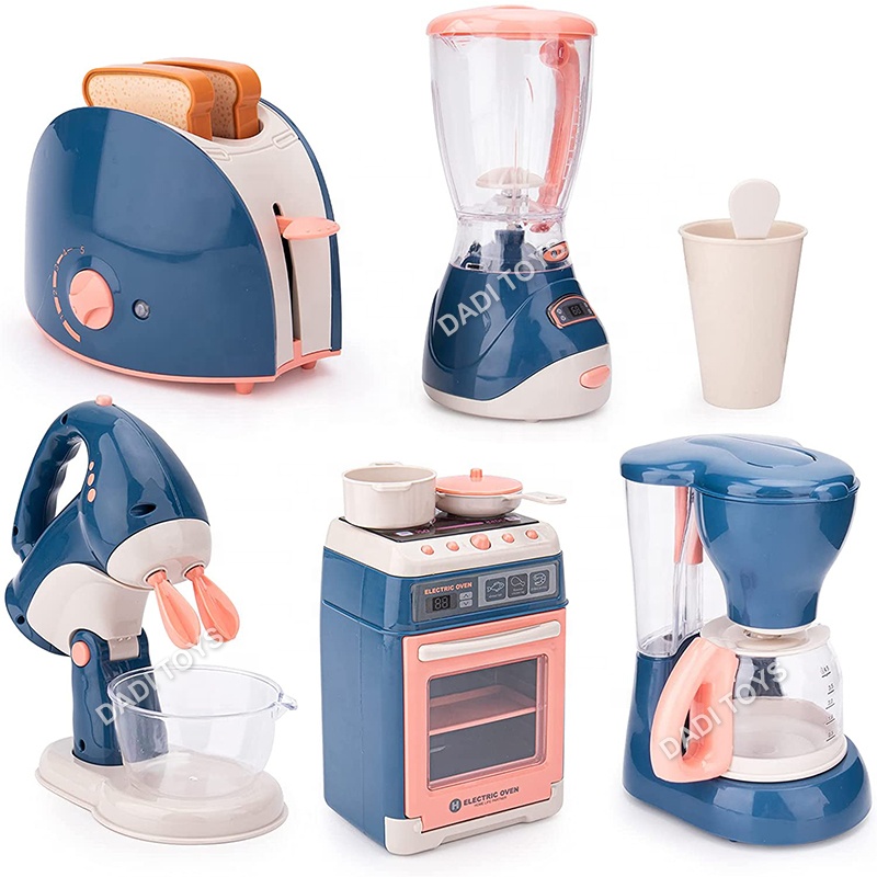 Simulation Plastic Electric Blender Mixer Toaster Household Home Appliances Toys Pretend Play Kitchen Set Toy