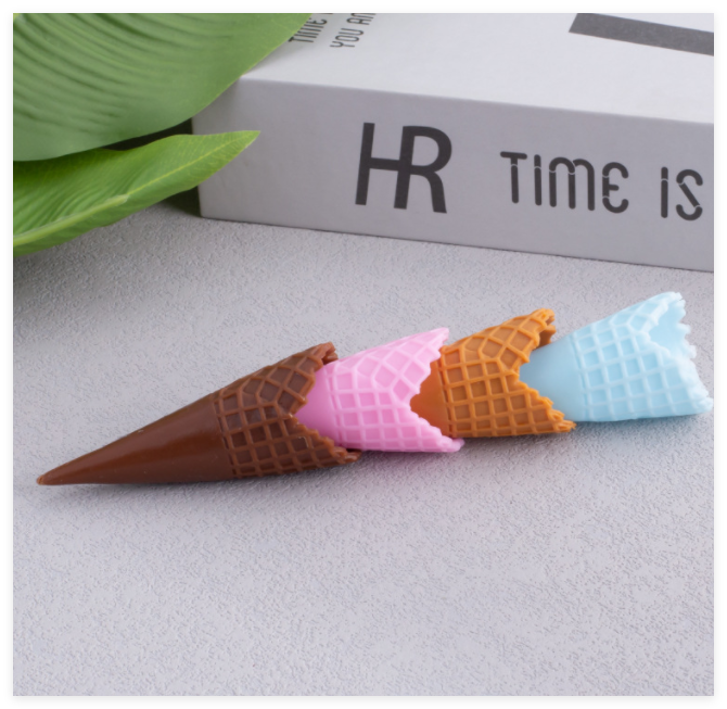 Diy Miniature Luxury Ice Cream Cone Resin Craft Food Charm Art Sculpture Kid Early Educational Pretend Play dollhouse 3D Toy