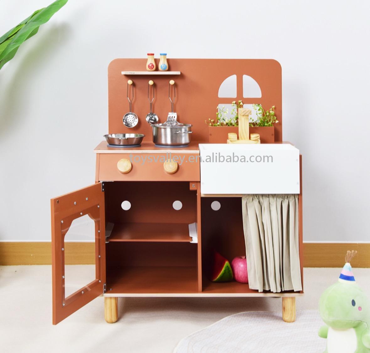 Indoor Educational MDF Pretend Cooking Kitchen Toy from Toys Valley, Unisex Preschool Kids Role Play Set
