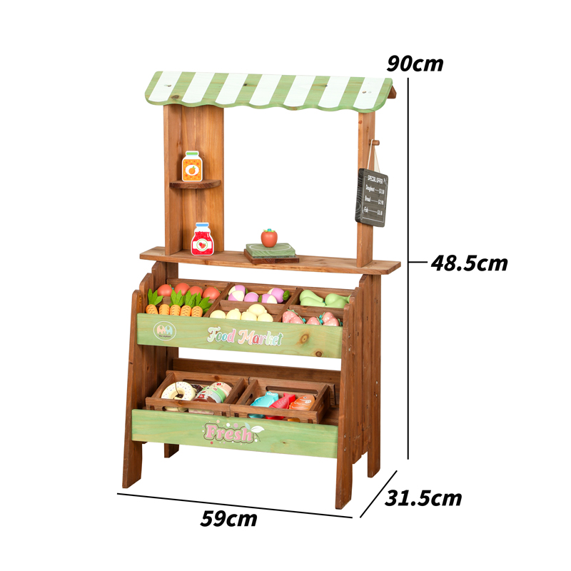 CE CPC Wooden Play Set Interactive Role-Playing Mud Grocery Stand Pretend Play Toy Outdoor Market Stand Mud Kitchen