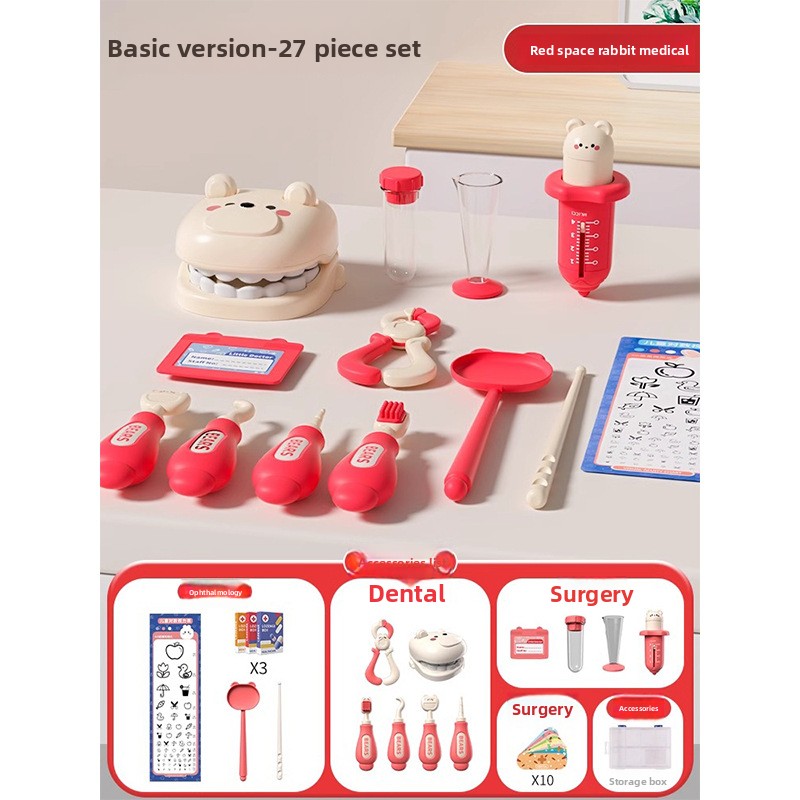 Kids Doctor Nurse Playset 68pcs Medical Kit with Doll Stethoscope Pretend Play Pink Blue EN71 CPC Certified Gift