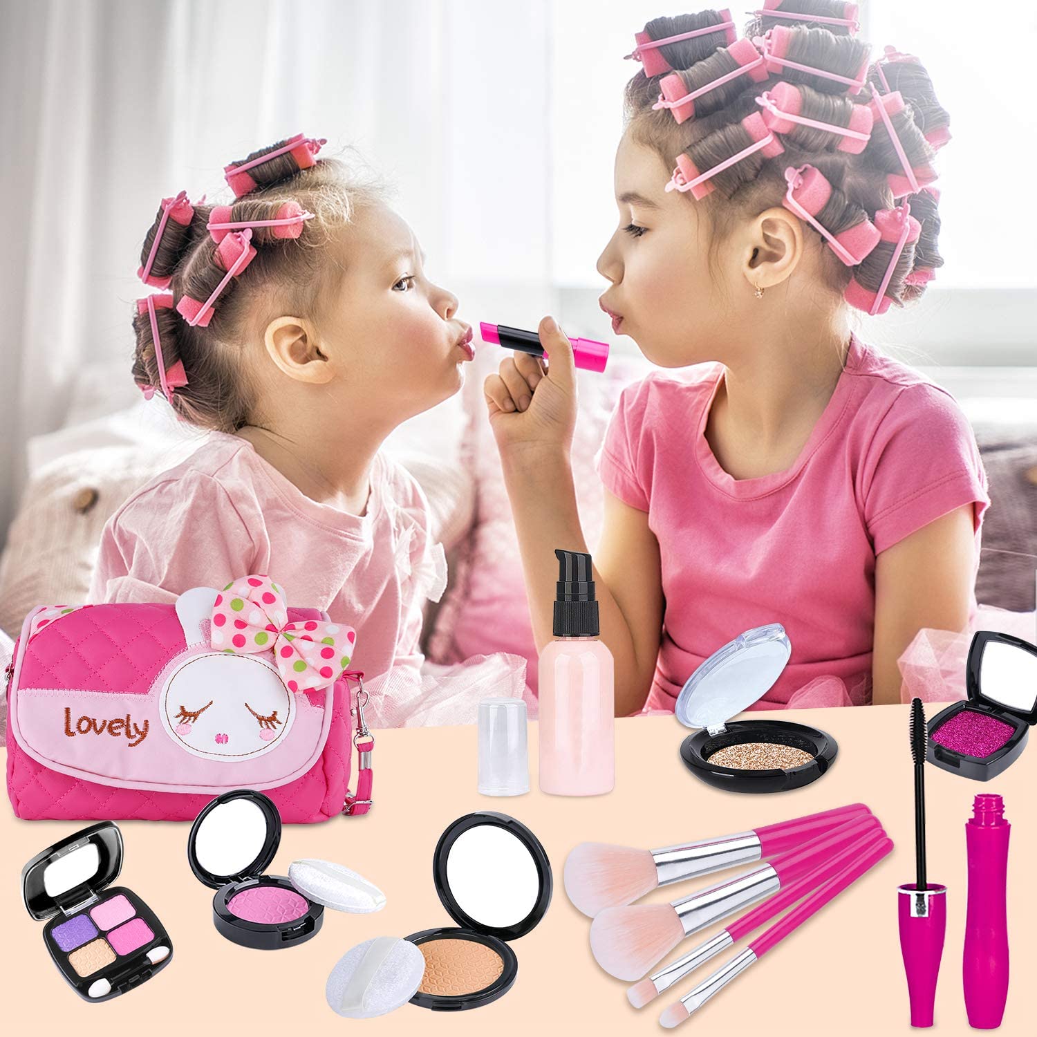 Factory Hot Non-toxic Fashion Girl Kids Pretend Play Game Beauty Cosmetic Toy Kits Not Real Toddlers Makeup Tools Sets