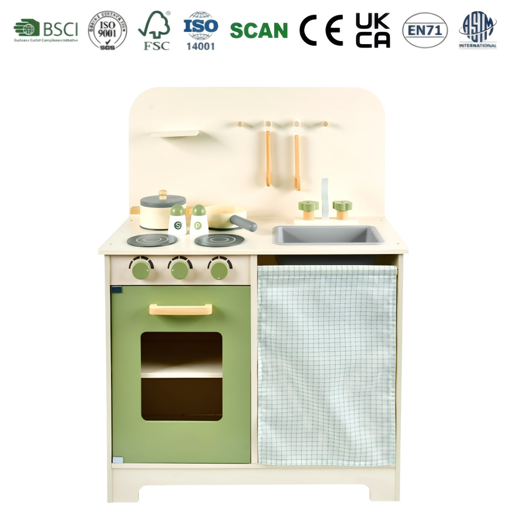 Wholesale Modern Wooden Toddler Kitchen Set Pretend Play Cooking Playsets Role Play Educational Toy Safe Material with Approved