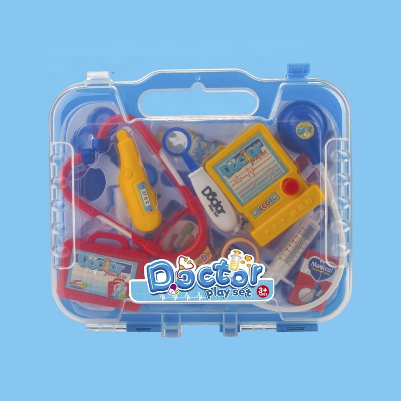 Blue Plastic Doctor Kit Toy Portable Medical Set for Kids Educational Pretend Play Role-Playing Game Medicine Cabinet Toy