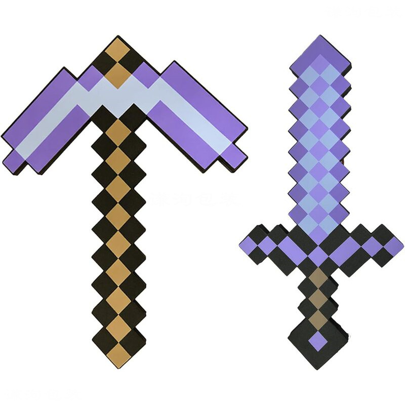Foam Sword and Pickaxe Set Children's Role Play Toy Halloween Style Double-sided Printed Pattern