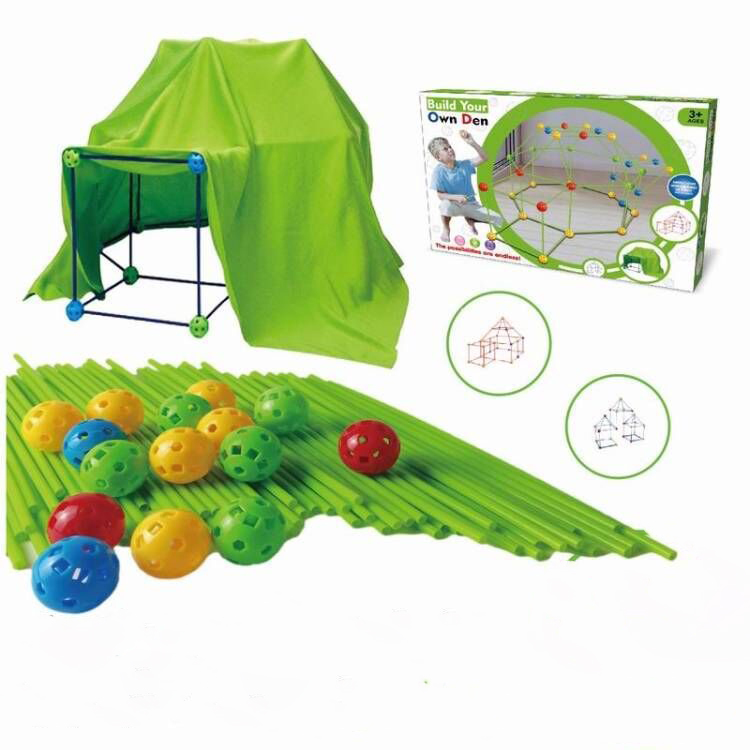 Construction Fort Building Kits for Kids Play Tents Toys for Girls Boys Diy Builder Toy Indoor Outdoor/