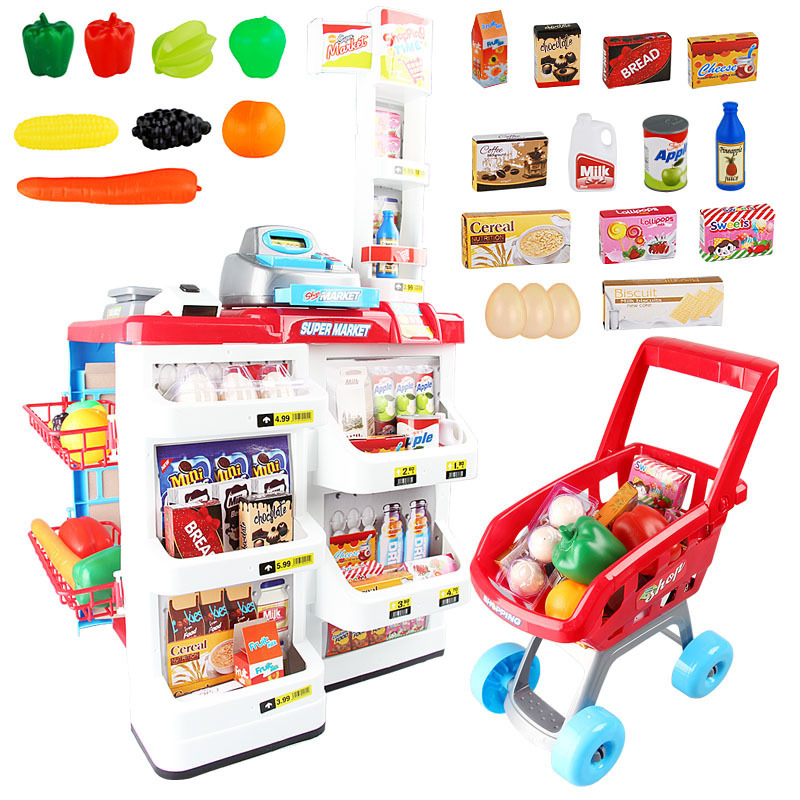 2024 Newest Girls Toys Kid Pretend Play Set Home Supermarket Toys